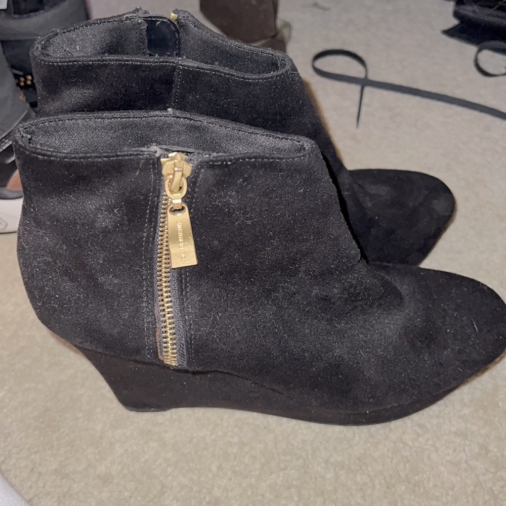 Christian Siriano black boot heels size 8 1/2